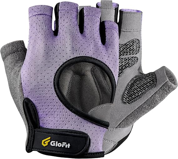 Workout Gloves for Women and Men - Weight Lifting Anti-Slip Padded Palm, Light Weight Fingerless Powerlifting Gym Gloves for Exercise, Fitness, Training, Cycling