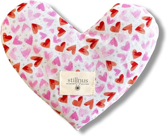 Stillnus Weighted Heart Eye Pillow with Organic Lavender & Flaxseed Relaxation Gift for Women, Meditation Tool, Mindful Rest, Cooling Eye Mask, Wellness Self-Care Kit