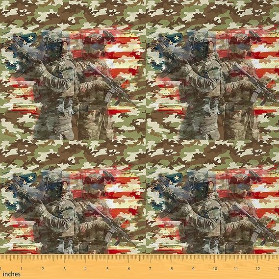 Camouflage Upholstery Camo Soldier Fabric 1 Yard Soft