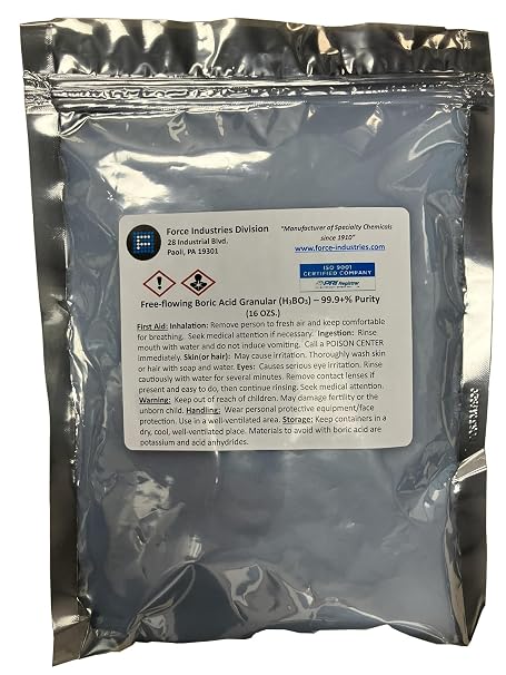 Free-Flowing Boric Acid Granular 8 oz