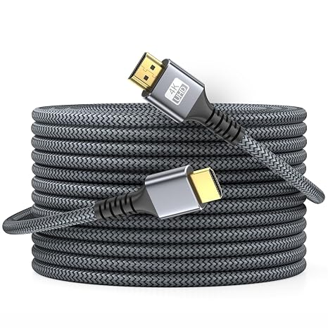 4k Hdmi Cable 20m Ultra High Speed HDMI 2.0 Cable 4K@60HZ 3D ARC Gold Plated Connector Ethernet Audio Video Return HDMI Cord for UHD TV Monitor Laptop Xbox PS4/PS5 ect.(Silvery)