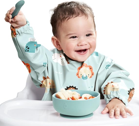 Baby Lätzchen mit Ärmeln für BLW (6 bis 24 Monate)
