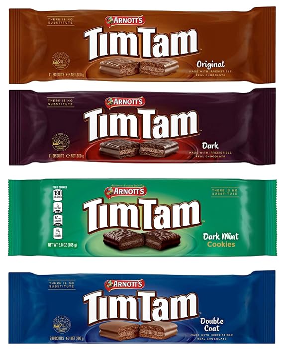Tim Tam - CLASSIC COLLECTION (Original, Dark Chocolate, Dark Mint, Double Coat) 4 pack | Made in and Imported from Australia