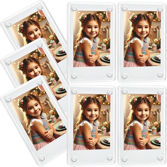 7 Pack 2.36 X 3.54 Inch Acrylic Magnets Picture Frame for Refrigerator