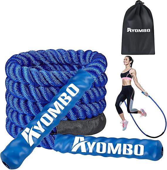 Ayombo Jump Rope, Weighted Jump Rope for Men Women, 2 lb Heavy Jump Ropes for Fitness, Skipping Rope for Training, Improve Muscle Strength Workout Equipment