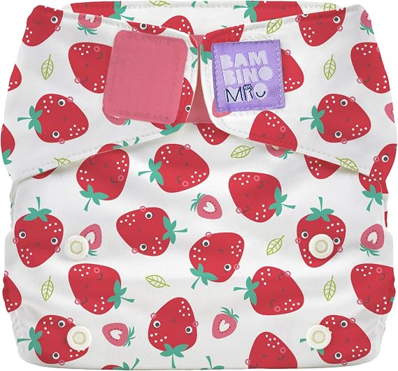 Bambino Mio, Miosolo Classic All-in-One Reusable Nappy, Eco Chemical Free Nappy (Strawberry Cream, One Size)