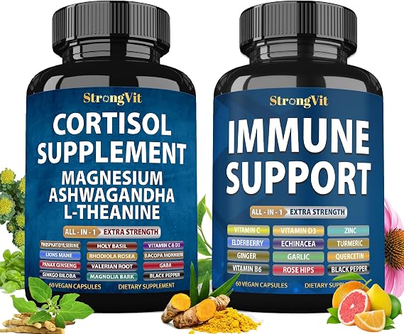 StrongVit Cortisol & Immune Support Bundle (120 Capsules)