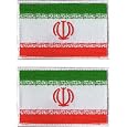 2 PCS AliPlus Iran Flag Patches Embroidered Tactical Military Morale Patch Applique Fastener Hook and Loop