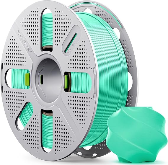 PLA Basic Filament 1.75mm, 1kg with Quick-Swap Reusable Spool for Refill Filament, Triple-Dried and Vacuum Sealed, Compatible with Bambu Lab 3D Printers, Sea Foam Green