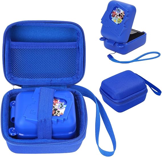MGZNMTY Carrying Case and Silicone Case for Bitzee Disney Interactive Toy Digital Pet and Protective Skin Cover for New Bitsy Electronic Virtual Pet (Dsn Blue)