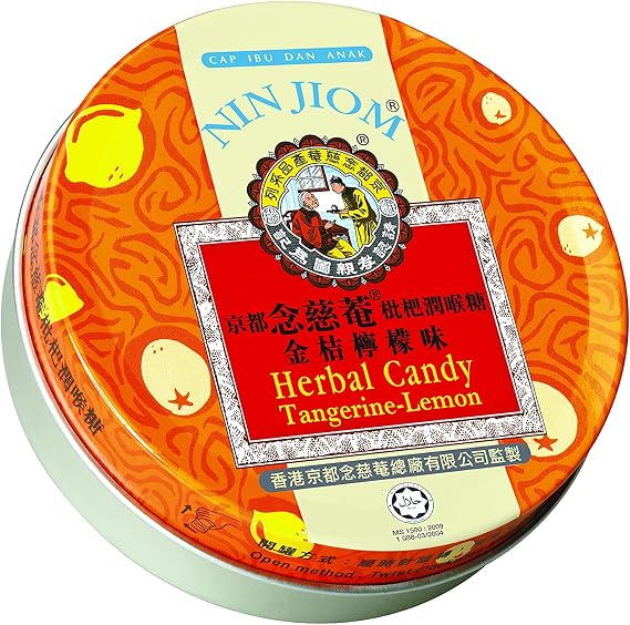 Nin Jiom - Herbal Candy - Tangerine-Lemon Flavor Tin (60 G.)
