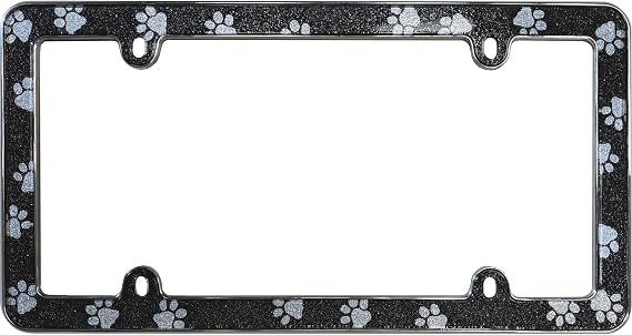 Cruiser Accessories Paws Bling License Plate Frame