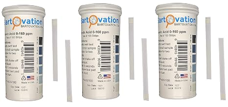 Bartovation Peracetic Acid Test Strips, 0-160 ppm, 300-Pack