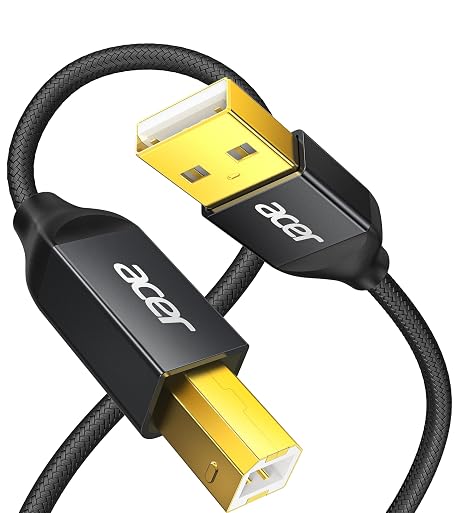 Acer Printer Cable 10ft, USB A to USB B Cable,High Speed Nylon Printer Cord