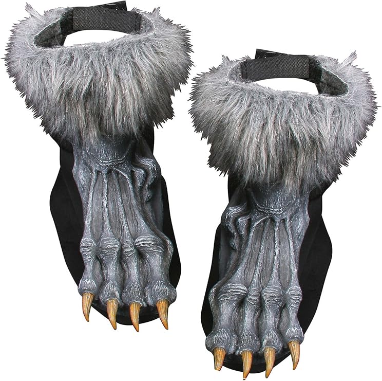Fun World Silver Werewolf Shoe Covers Accessory, Gray, Standard