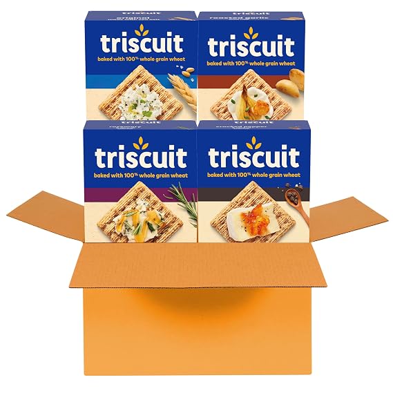 Triscuit Whole Grain Wheat Crackers 4 Flavor Variety Pack, 4 Boxes