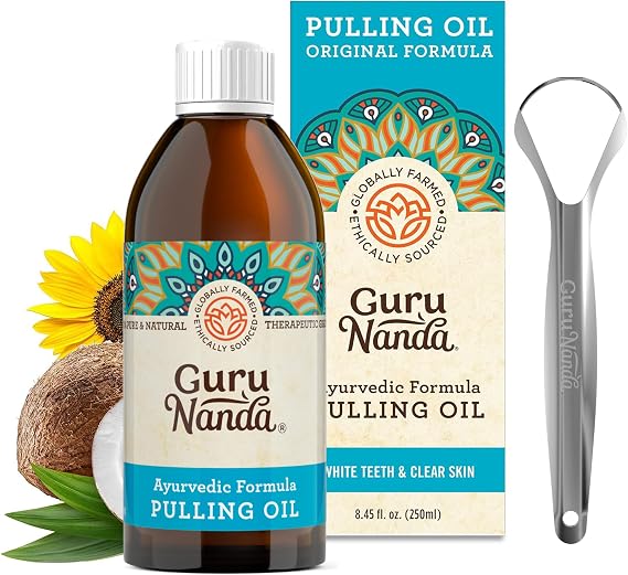 GuruNanda Original Coconut Oil Pulling Mouthwash with Sesame Oil, 8.45oz