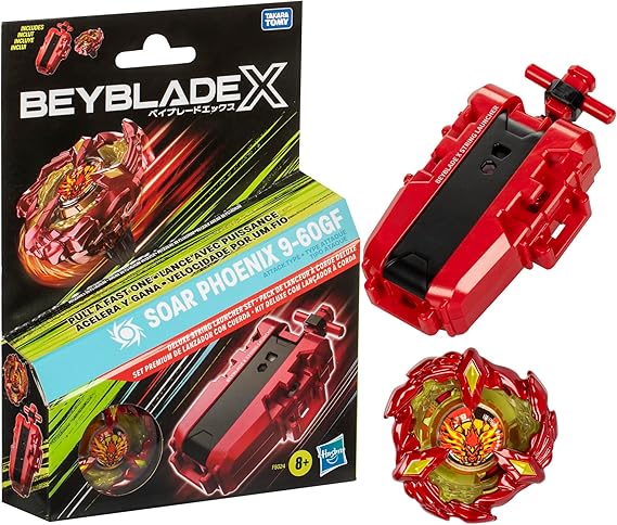 Beyblade X Soar Phoenix 9-60GF Deluxe İp Fırlatıcı Seti, Saldırı Tipi Sağ Dönen Top Oyuncak; 8 Yaşındaki Erkek ve Kız Çocuklar için Harika Hediye