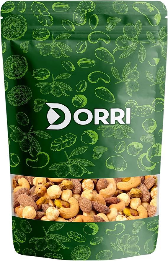 Dorri - Roasted and Salted Mixed Nuts 750g | Premium Whole Almond Nuts, Cashews, Hazelnuts, Pistachio, Premium Quality, Healthy Gourmet Snack, High Protein (Available from 100g to 5kg)