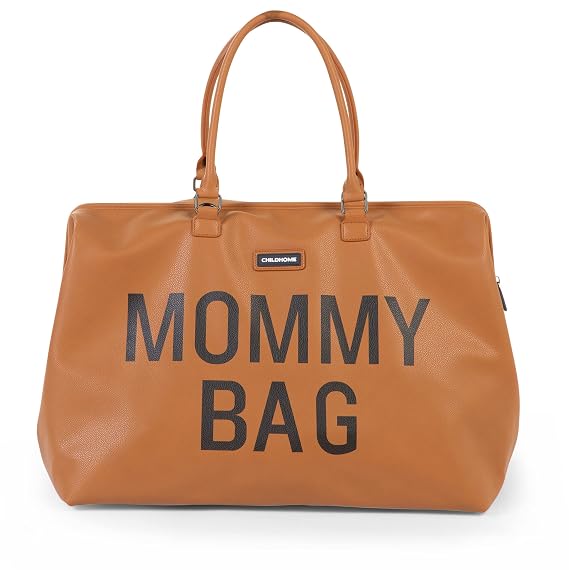 Childhome The Original Mommy Bag, Large Baby Diaper Bag, Mommy Hospital Bag, Leatherlook Brown