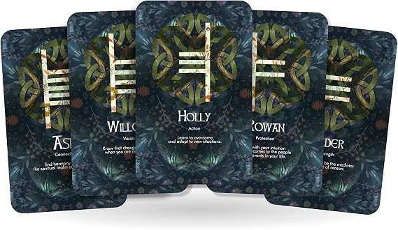 Ibiza Tarot The Celtic Ogham Alphabet Oracle Cards | Fortune Telling Oracle Cards Deck for Beginners | Authentic Experience - Set of 24 Cards
