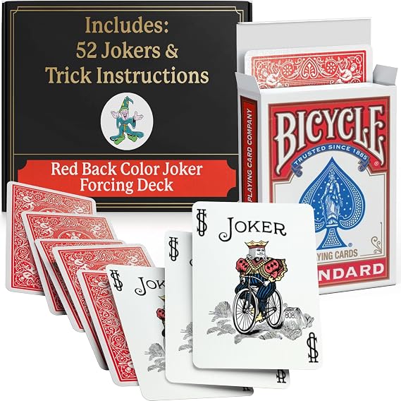 Red Back Bicycle Color Joker One Way Force Deck