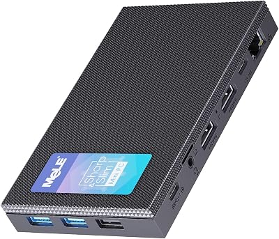 MeLE Quieter4C N100 Fanless Mini PC with Windows 11 Pro 16GB LPDDR5 512GB SSD Micro Desktop Computer Support 4K Triple Display, Dual HDMI,USB-C Powered,Small PC on Industrial Business Astrophotography