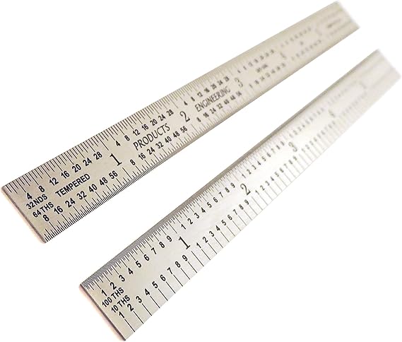 PEC Tools USA 6" Flexible Stainless 5R Machinist Engineer ruler / rule 1/64, 1/32, 1/10, 1/100