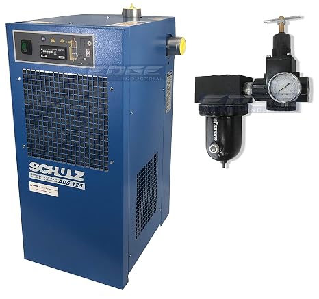 Schulz REFRIGERATED AIR Dryer for AIR Compressor, Compressed AIR Systems, 125 CFM, Good for 20HP, 25HP, 30HP COMPRESSORS (with Regulator PRE-Filter)