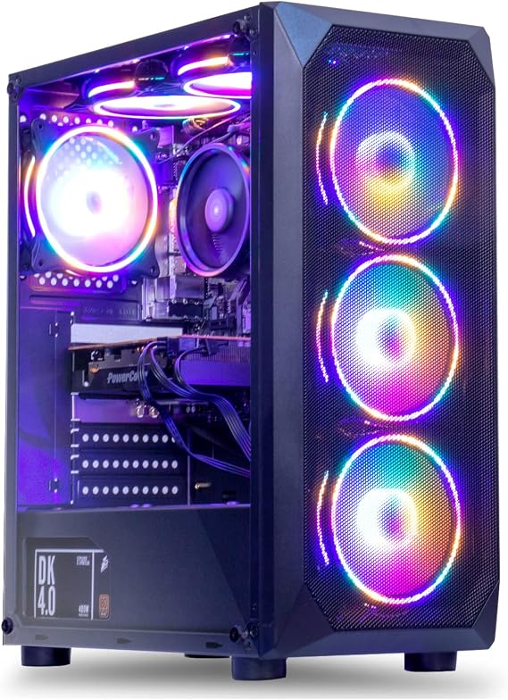 MXZ Gaming Desktop Computer, AMD Ryzen 5 5500, GTX1660S 6GB, 16GB DDR4, NVME 500GB SSD, 6RGB Fans, Win 11 Pro Ready, Gamer Desktop ComputerR5 5500| GTX1660S