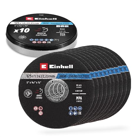Einhell 10 Parça İnce Paslanmaz Çelik Kesme Diski, Ø 125 x 1 mm 49711442
