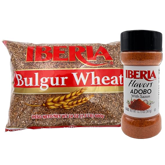 Iberia Adobo With Sazon, 12.75 oz+ Iberia Bulgur Wheat, 24 oz