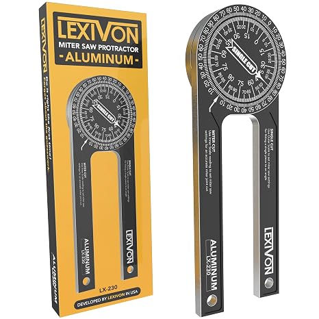 LEXIVON Aluminum Miter Saw Protractor | 7-Inch Rust Proof Angle Finder Featuring Precision Laser Engraved Scales (LX-230)