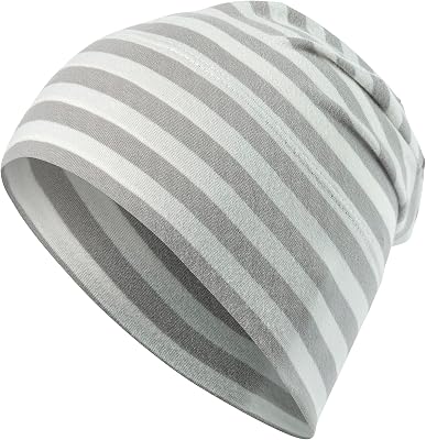 Sterntaler GOTS Slouch Beanie - Bio Jersey, Grey Striped