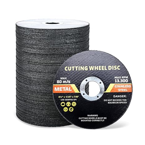 100 Pack 4-1/2 Inch Cutting Wheel, 4-1/2" x 7/8" Metal &Stainless Steel Cut Off Wheel Thin Metal Cutting Disc for Angle Grinder Metal Cutting