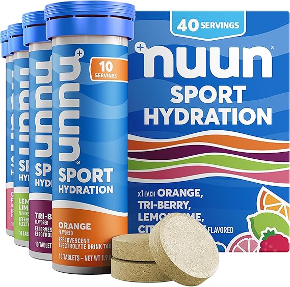 Nuun Sport Electrolyte Tablets Mixed Flavors, GF & Vegan, 4 Pack