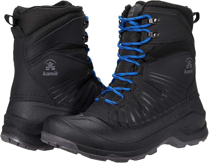 Kamik Iceland Men's Snow Boots, Waterproof Seam-Sealed Leather & Rubber Shell, HEAT-MX Insulation, Fleece Lining, Winter Traction