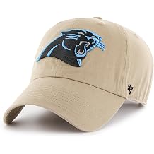 47 Carolina Panthers NFL Clean Up Unisex Baseball Cap, Adjustable, Team Badge, Khaki