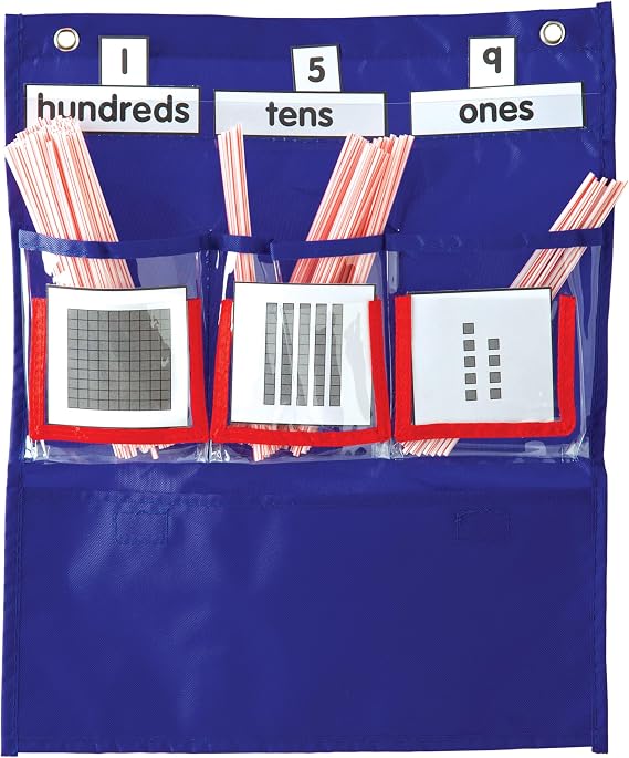 Carson Dellosa 12.75" x 15.25" Blue Deluxe Math Pocket Chart