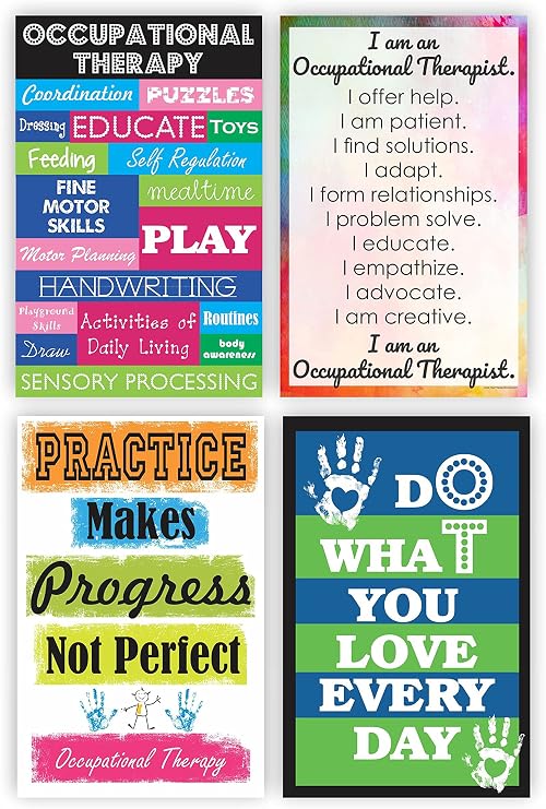 Occupational Therapy Posters - Motivational Posters for Pediatric and School Based Occupational Therapists and Assistants