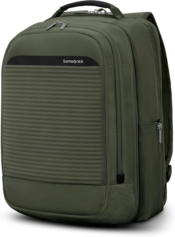 Samsonite Paralux 2-in-1 Travel Backpack, Converts into Main Bag + Go Bag, Lay-Flat Packing, StackItTM Strap, Laptop Sleeve & Integrated AirTagTM Holder - Business & Adventure Travel Bag - Olive