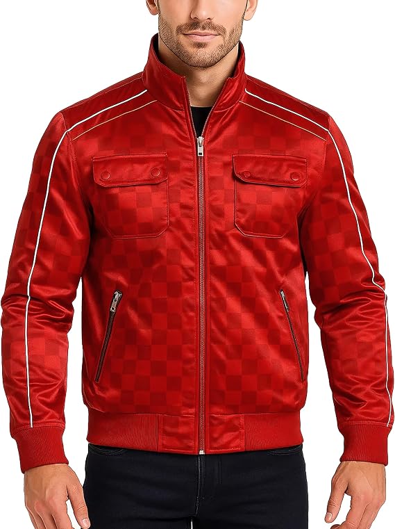 Fall Guy Ryan Gosling Red Satin Bomber Jacket
