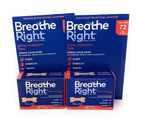 Breathe Right Extra Nasal Strips, 72 Count, 2 Pack