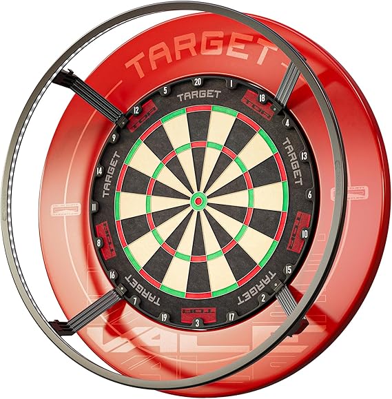 Target Darts Corona Vision Dartboard Lighting System, Black Frame | White LED Dart Board Surround Ring Light with Magnetic Feet | Shadow Eliminating Dartboard Light | Professional Darts Accessories