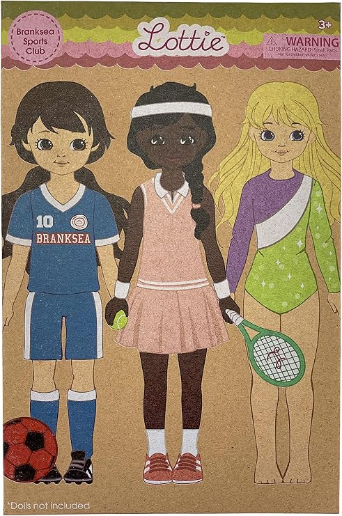 Lottie Branksea Sports Club Multi-Sport Outfit Set with Tennis, Gymnastics, Soccer Accessories