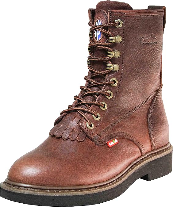 Cactus Men's 8732 DK. Brown Leather Work Boots Size 6