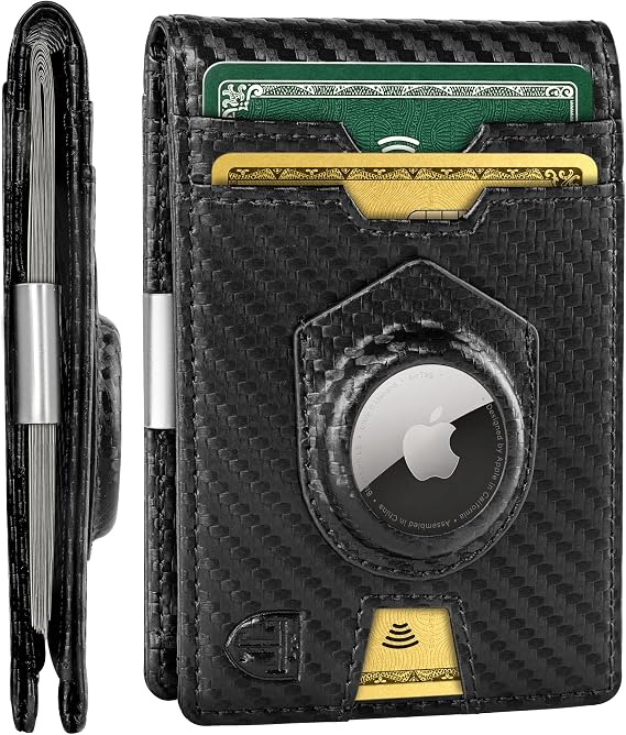 TRAVANDO Money Clip Wallet with AirTag Pocket - RFID Protected Wallet for Men for 11 Cards - including Gift Box