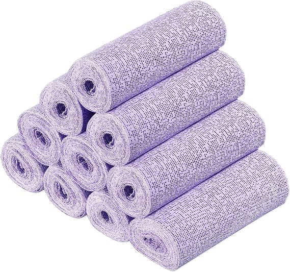 Navaris Plaster Cloth Rolls (L, Pack of 10) - Gauze Strips Wrap Bandages for Body Casts, Craft Projects, Belly Molds - 6" Wide x 118" Long, Violet