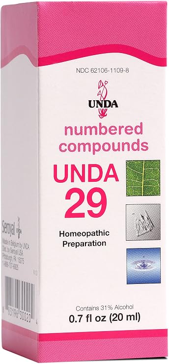 UNDA 29 Numbered Compounds, 0.7 fl. oz. | Traditional Homeopathic Preparation, UNDA Numbered Compound, Biodynamically Grown Pure Herbs*