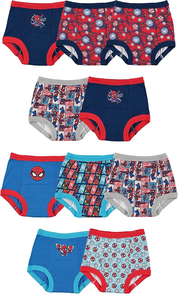Spiderman Boys' Superhero 7pk-10pk Potty Training Pants With Success Chart & Stickers With Spiderman, Hulk & More Sizes 18m, 2t, 3t, 4t